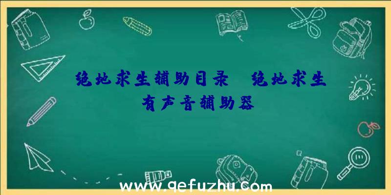 「绝地求生辅助目录」|绝地求生有声音辅助器